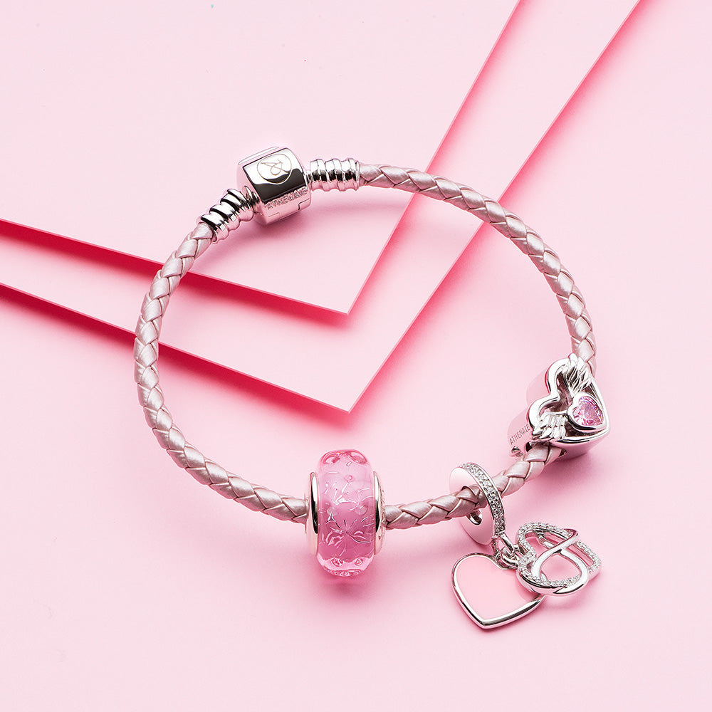 Pandora pink clearance braided bracelet