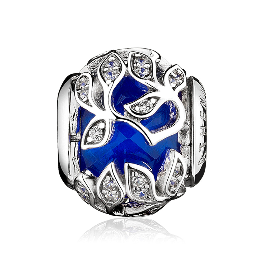ATHENAIE celestial tree charm bead in 925 sterling silver, front view