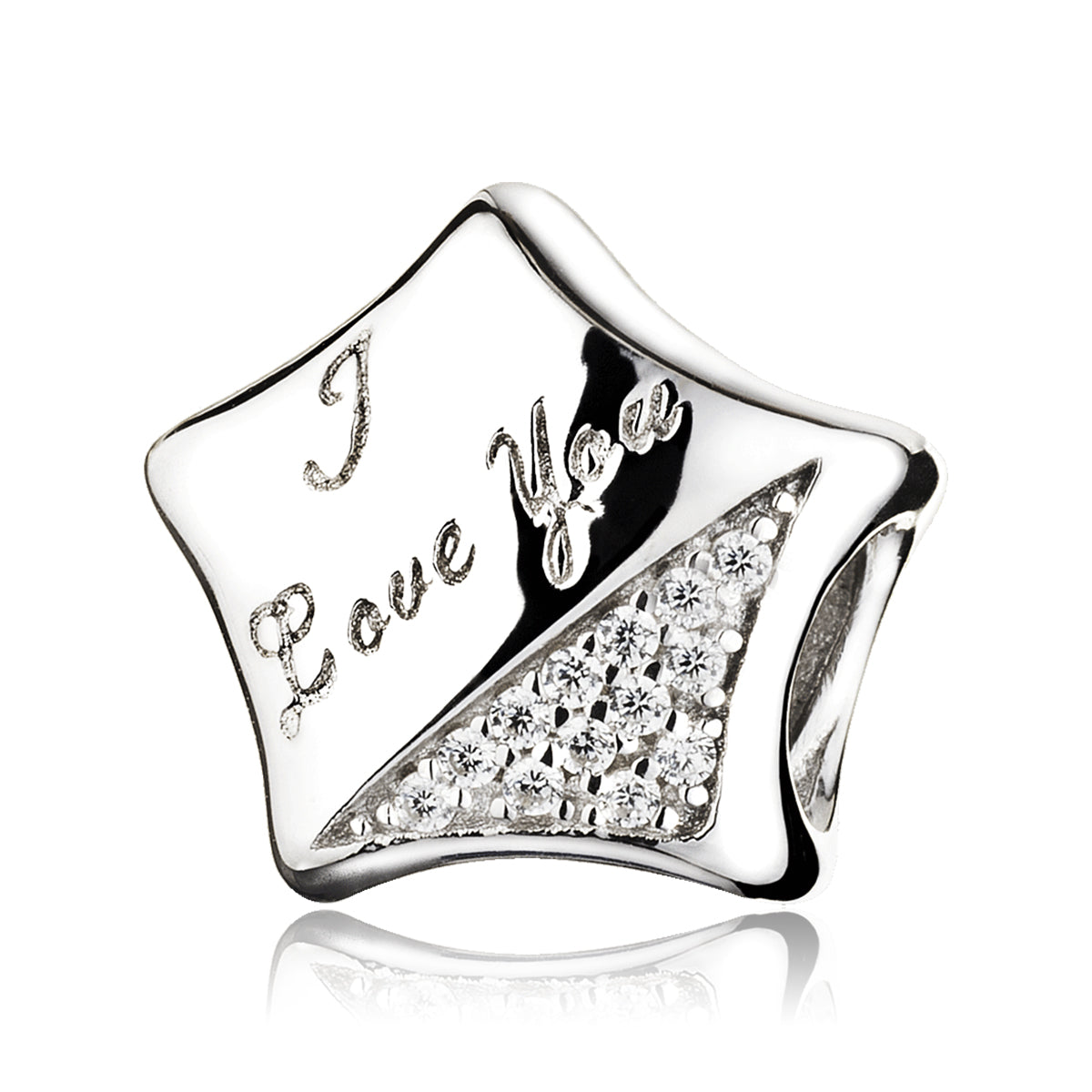 ATHENAIE Starlit Love sterling silver charm front view
