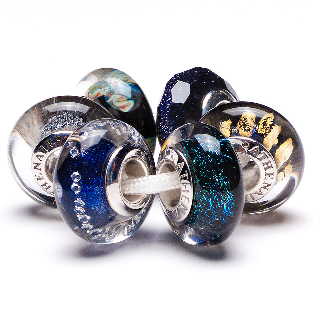 Celestial DriftMist Murano Charm Styled with Bracelet in Daily Scene