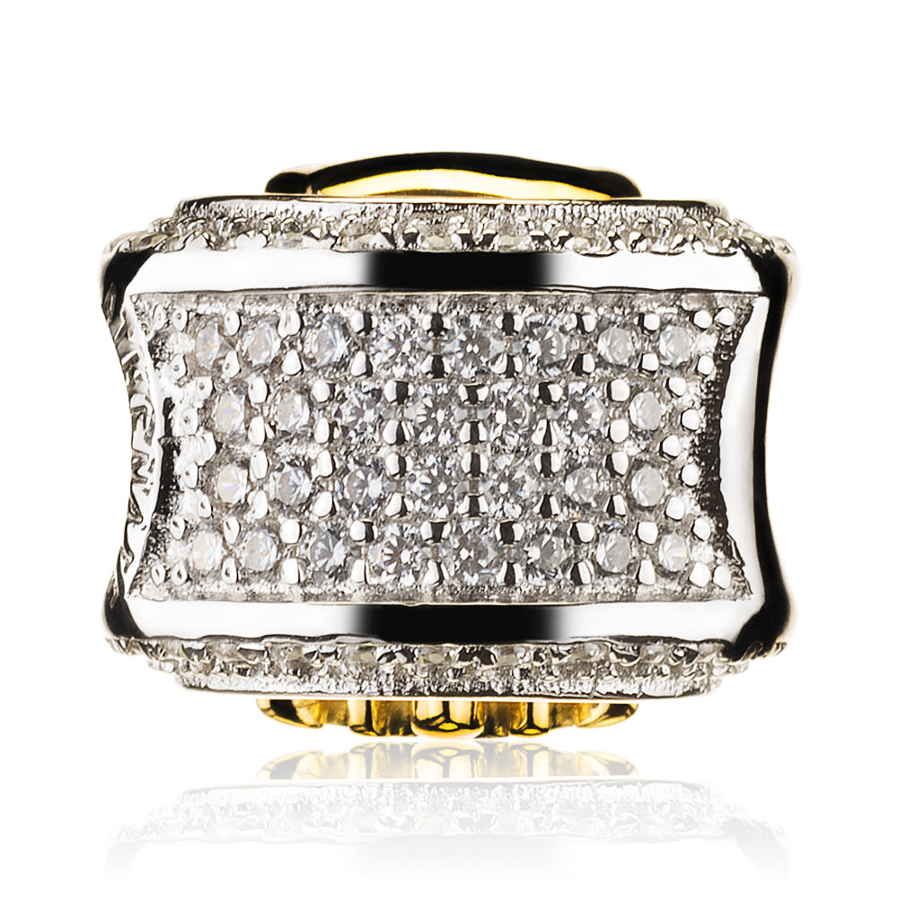 Side view of gold crown charm bead – ATHENAIE