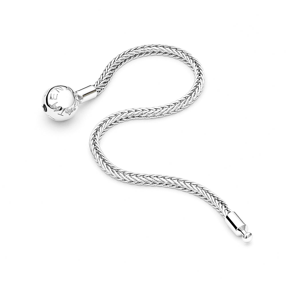 Alternate view of sterling silver wheat bracelet on white background