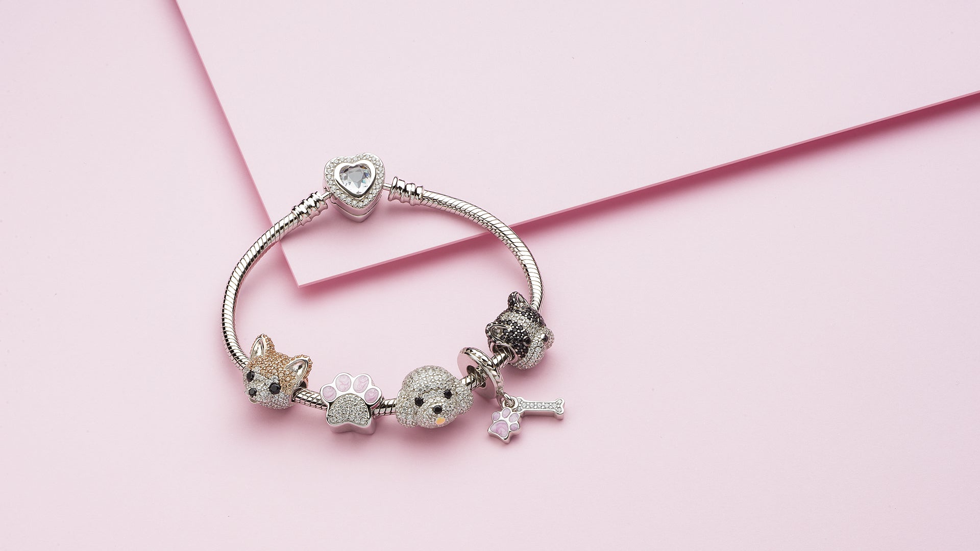 PAV127 Cute Bichon Silver Charm: Thoughtful 925-Silver Gift for Dog Lovers