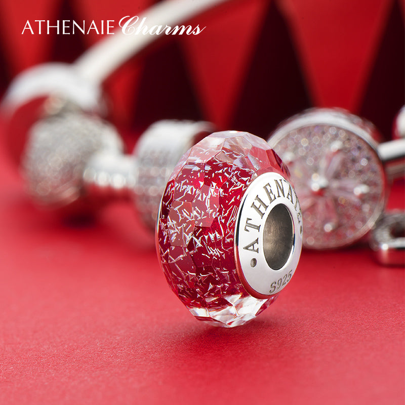 Scarlet Glow Murano Glass Charm Bead