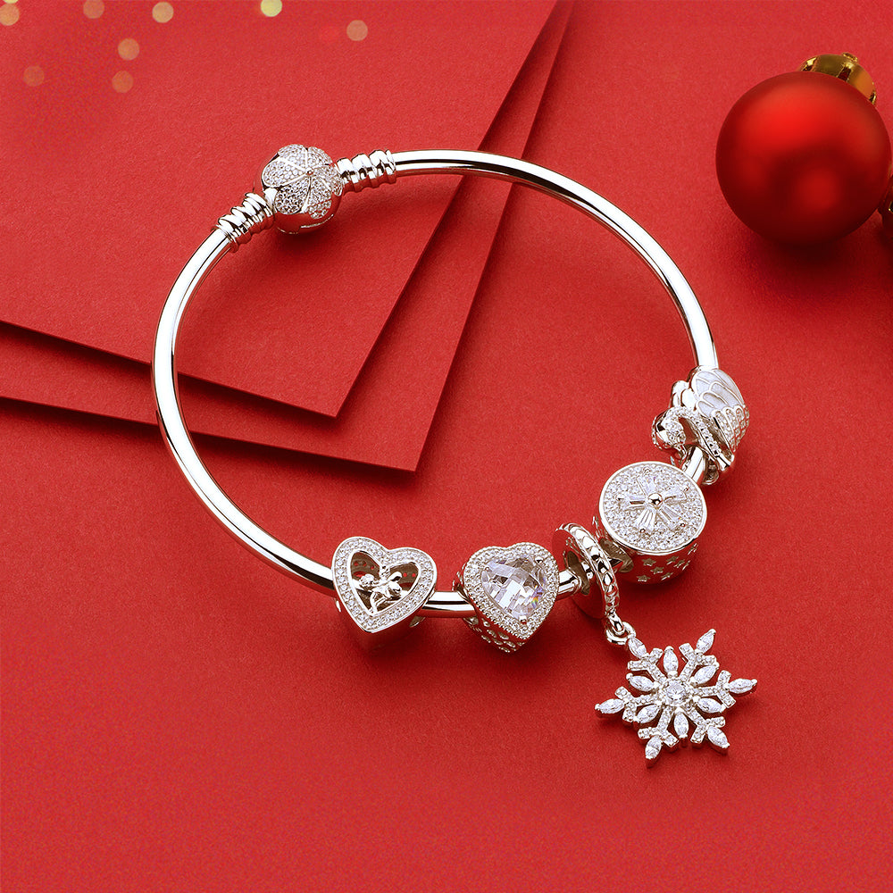 Angel Rose Heart Charms