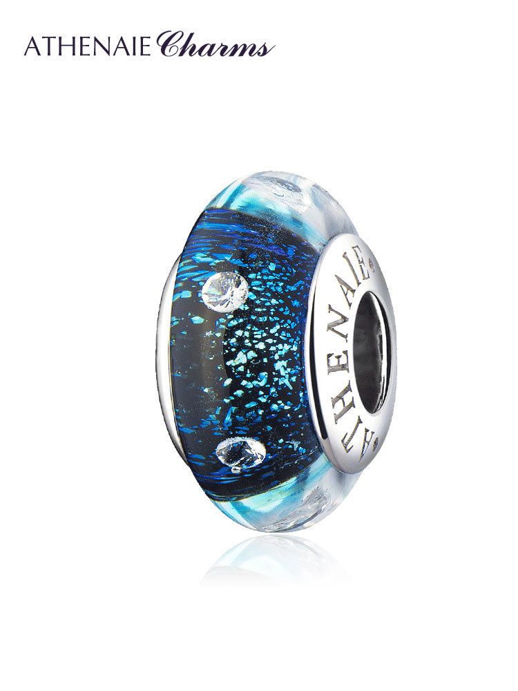 Blue Starlight Murano Glass Charm
