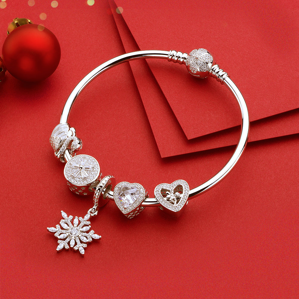 Angel Rose Heart Charms