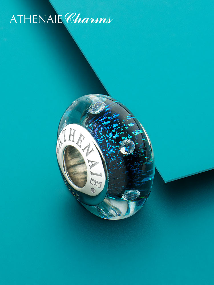 Blue Starlight Murano Glass Charm