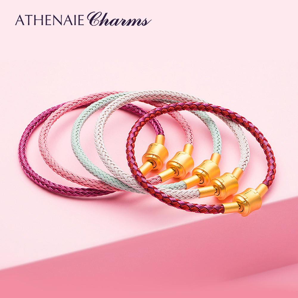 Wire Charm Bracelet with Gold Color Clasp