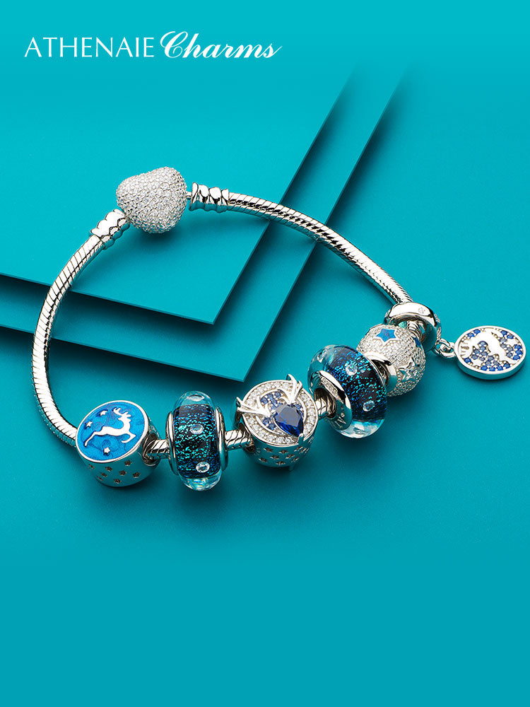 Blue Starlight Murano Glass Charm