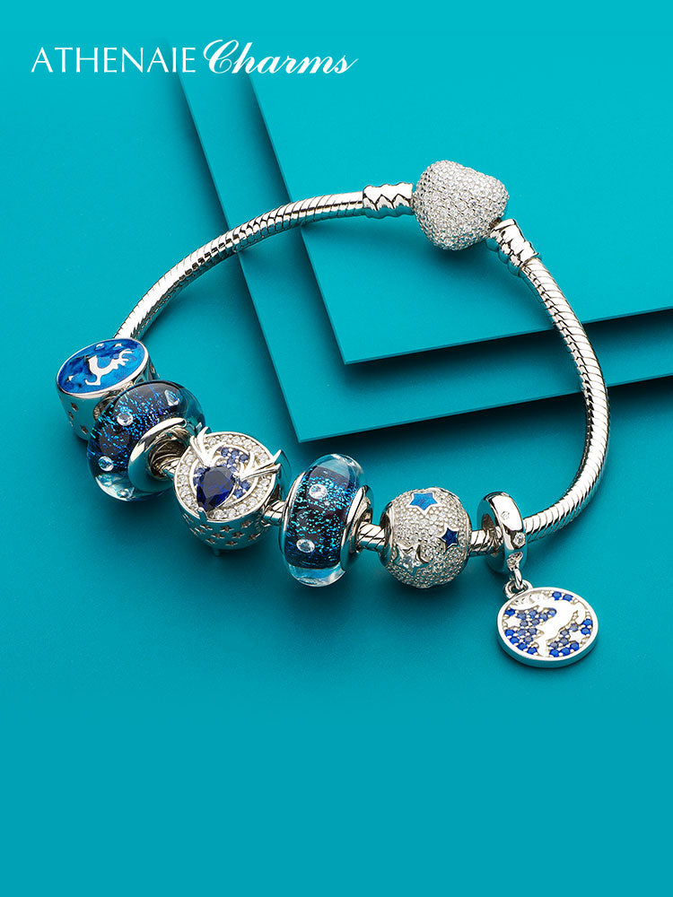 Blue Starlight Murano Glass Charm
