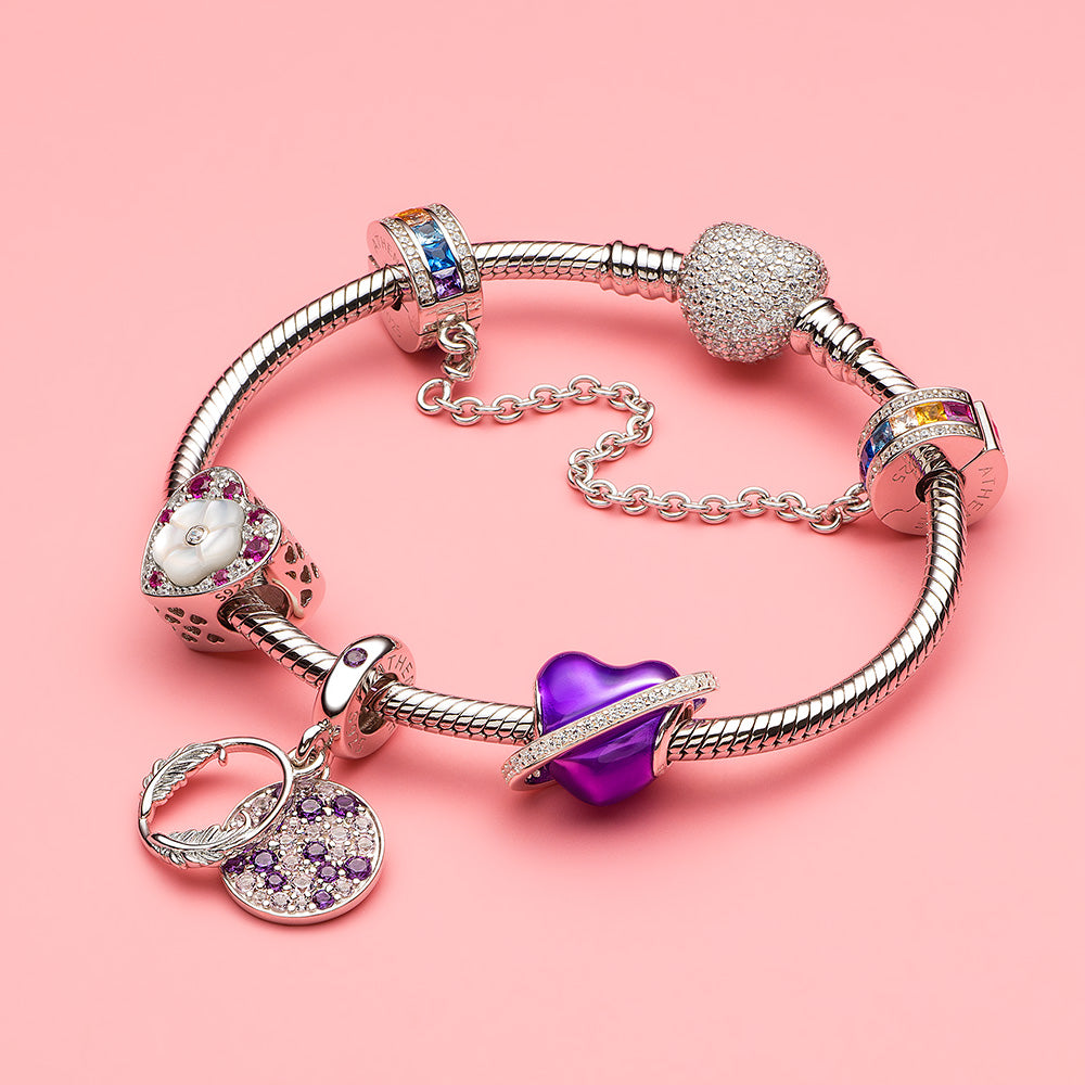Colorful  CZ  Stones  Safety Chain