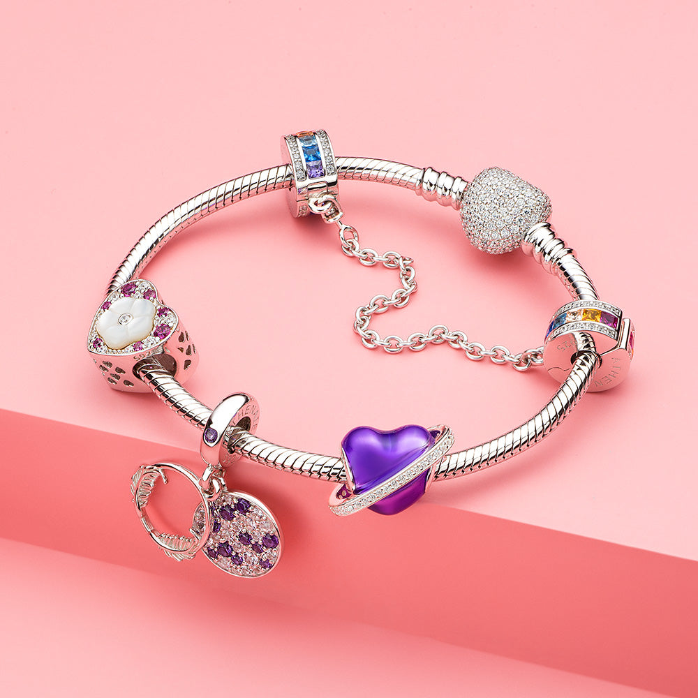 Colorful  CZ  Stones  Safety Chain