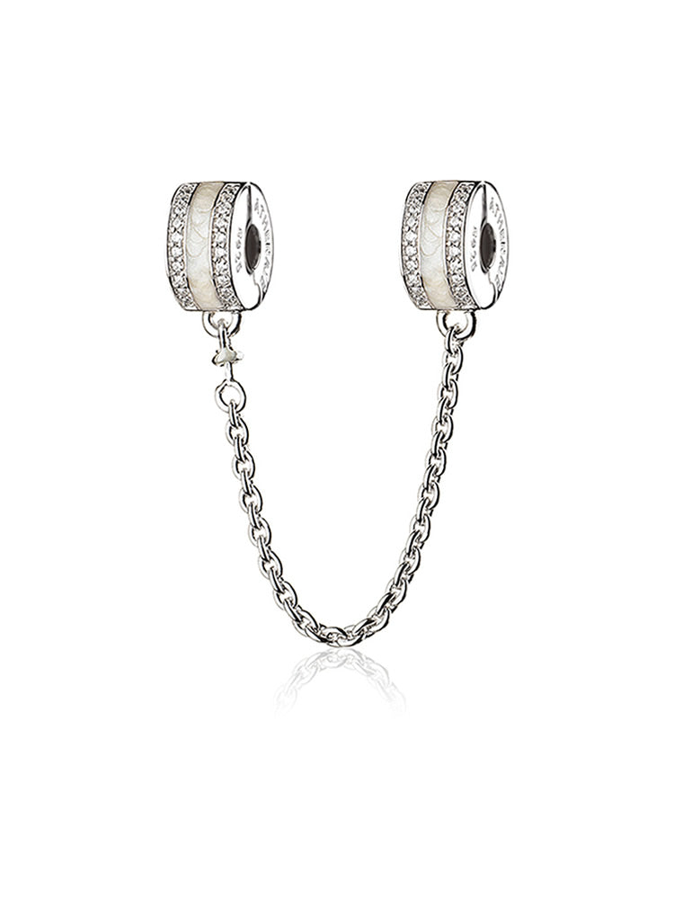 925 sterling silver safety chain charm for charm bracelets by ATHENAIE