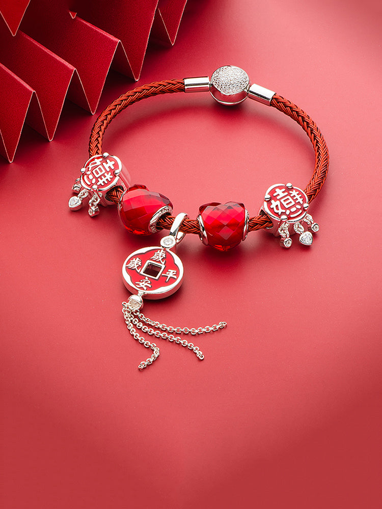 925 sterling silver tassel charm bracelet jewelry