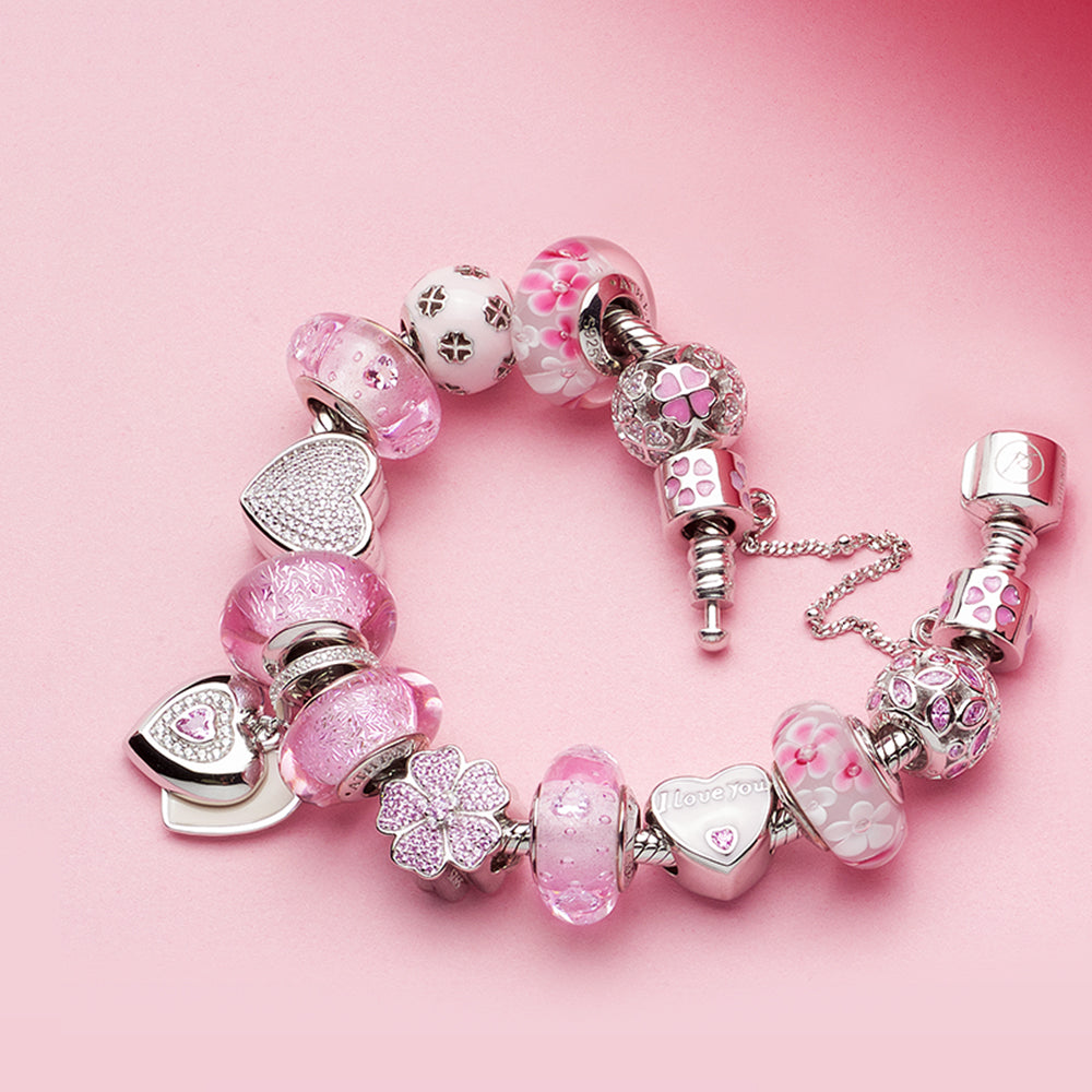 Pink Flowers Charm