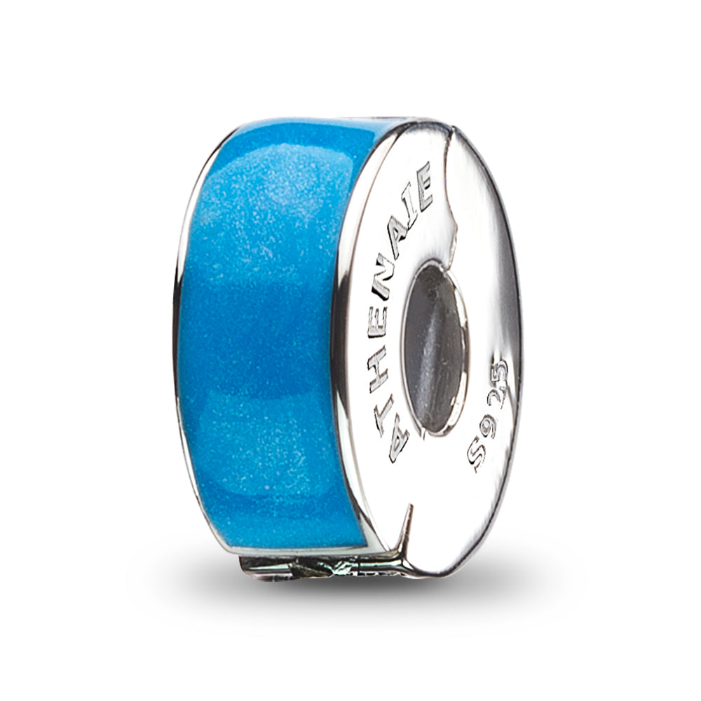 Pave CZ Enamel Clip Spacer (Blue）