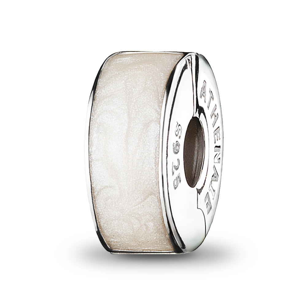 Pave CZ Enamel Clip Spacer (White）