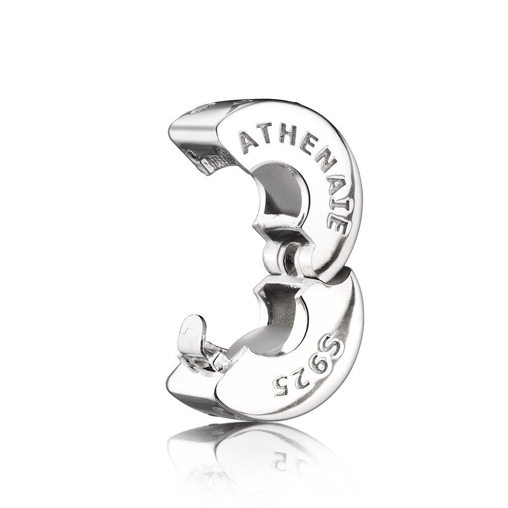 Blue 925 Sterling Silver Rubber Stopper Clip