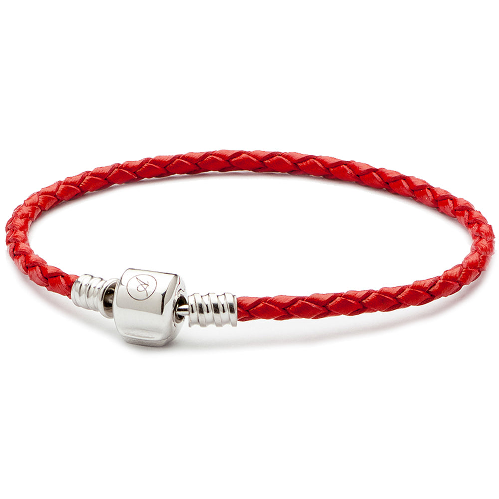 Red Braided Leather Bracelet