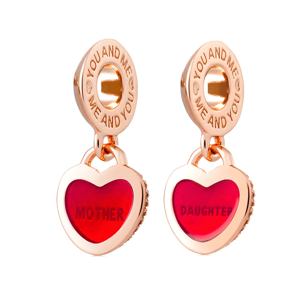 Rose Gold Daughter and Mother Love Pendant