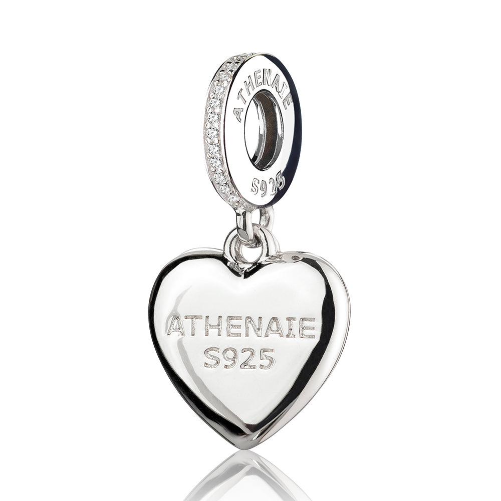 Clear CZ Pink Heart Beloved Mother Pendent