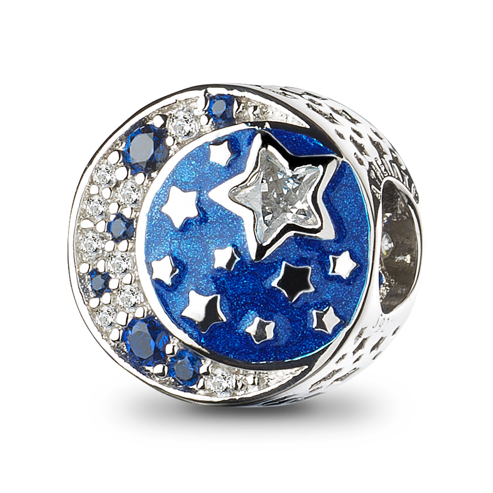 Shimmering Midnight Blue Enamel Charms Beads