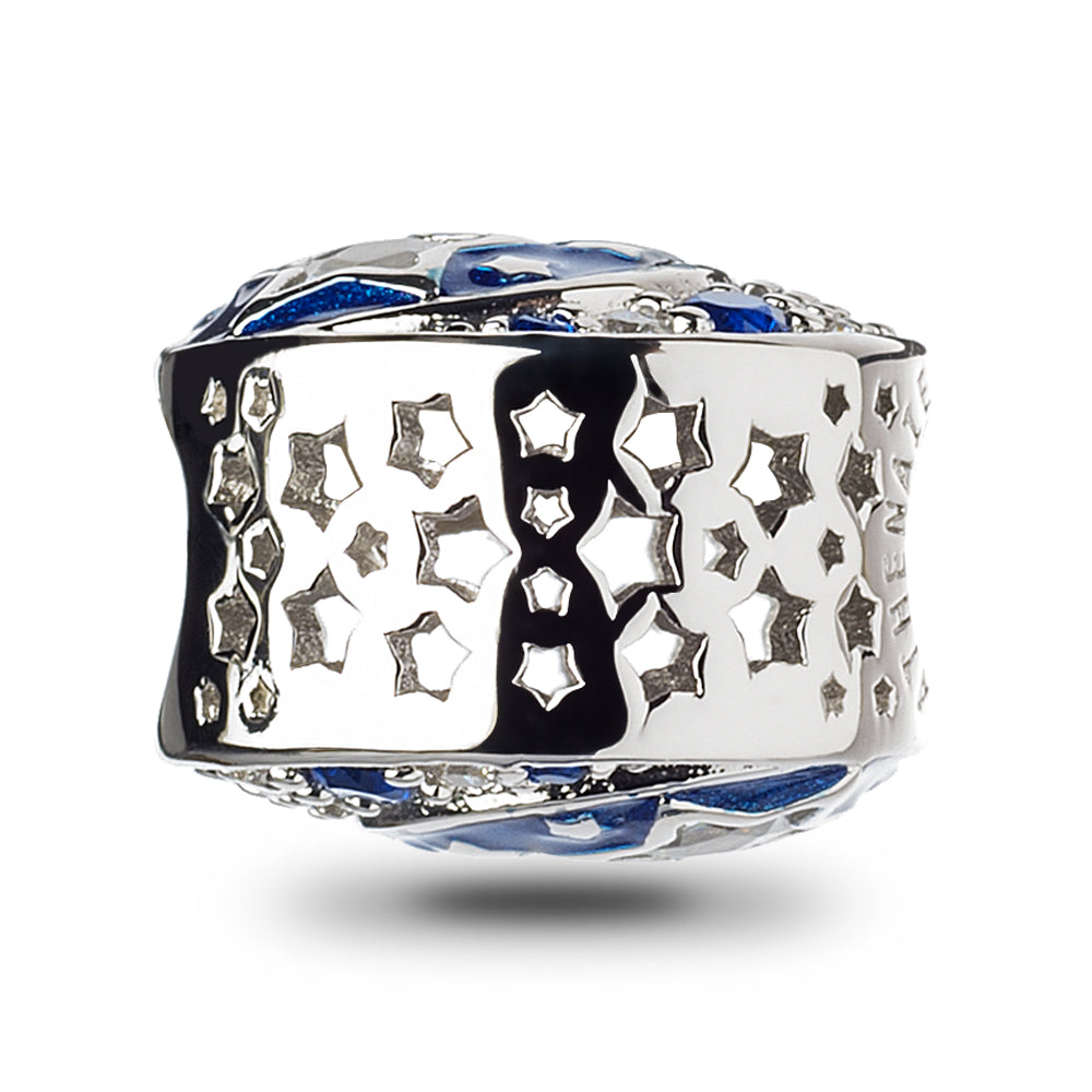 Shimmering Midnight Blue Enamel Charms Beads