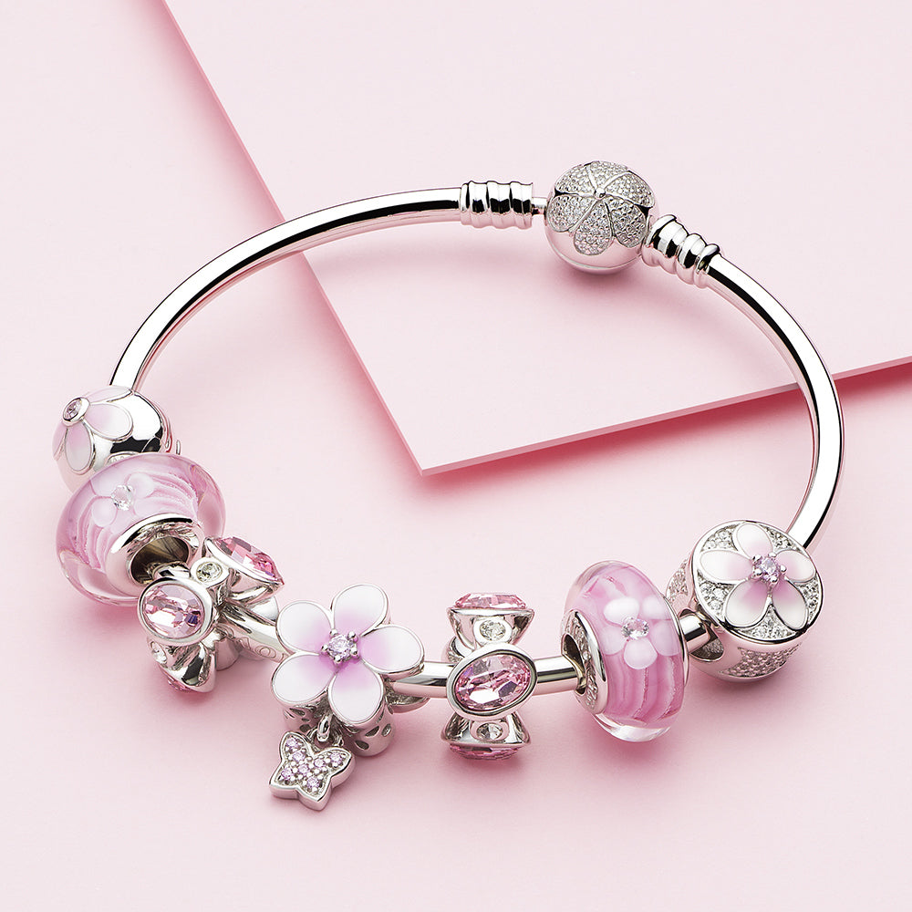 Pink Magnolia Flower Bead