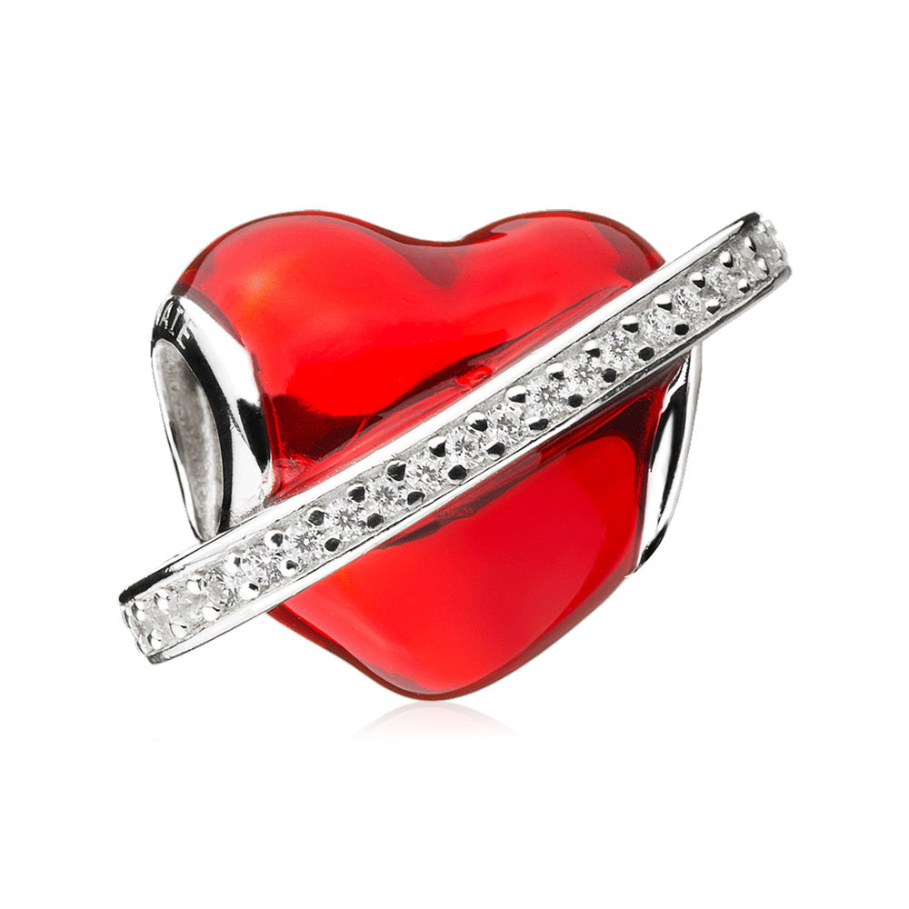 In My Heart Love Knot Charm