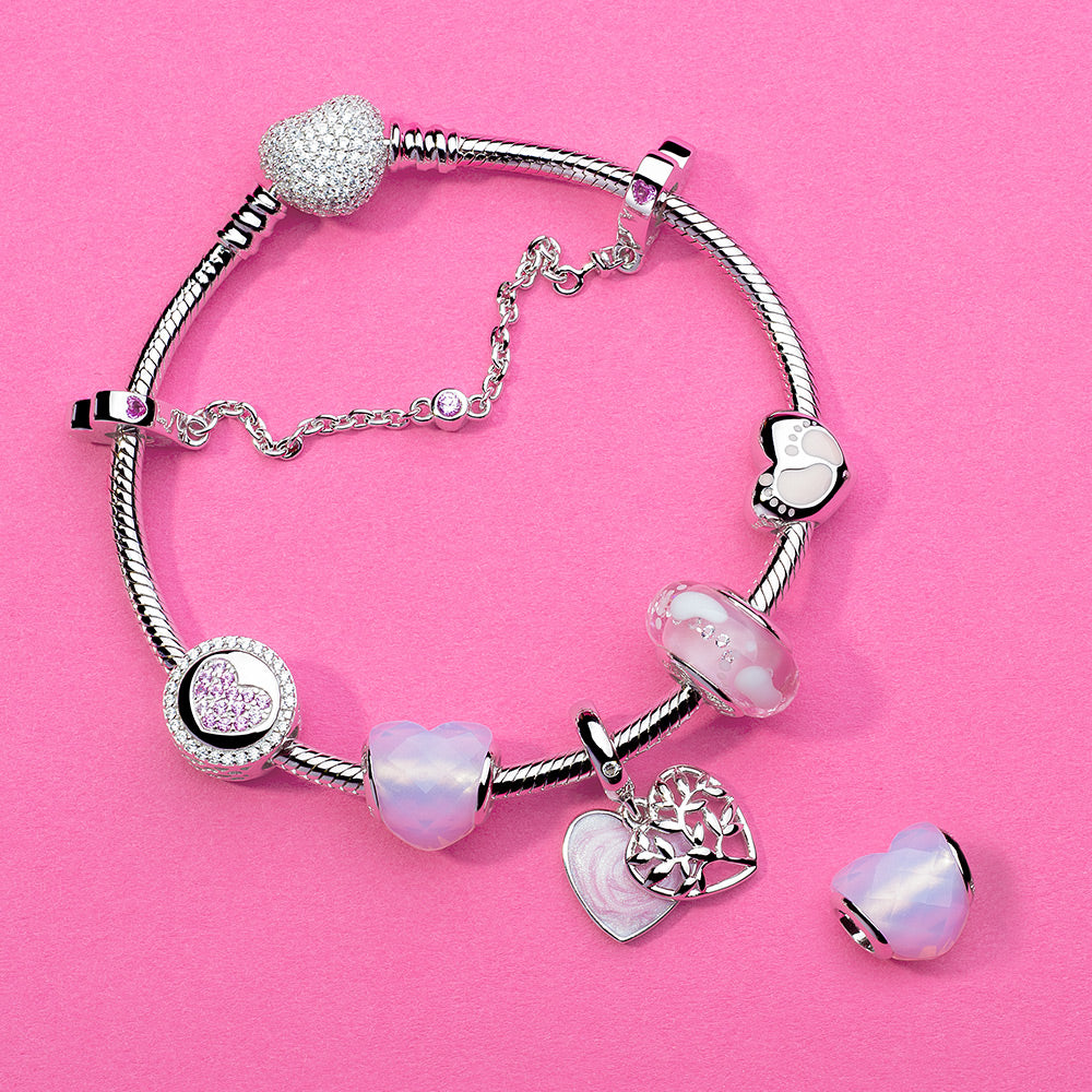 Baby Footprint Heart Charm