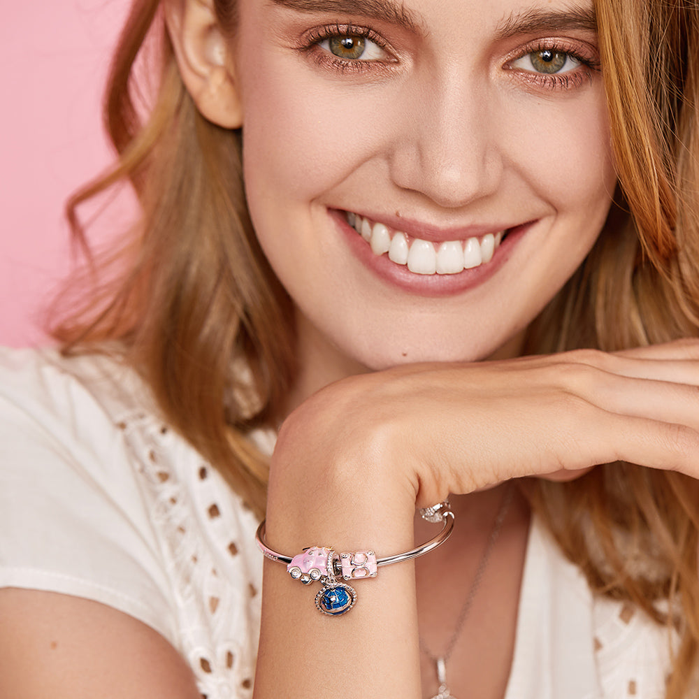 Cute Pink Travel Car Charms Beads