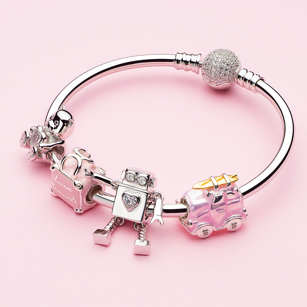 Pink Enamel Love Travel Bag Charm