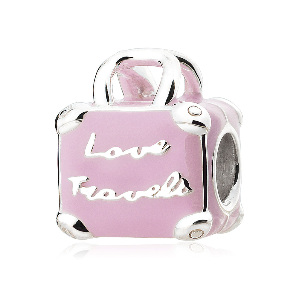 Pink Enamel Love Travel Bag Charm