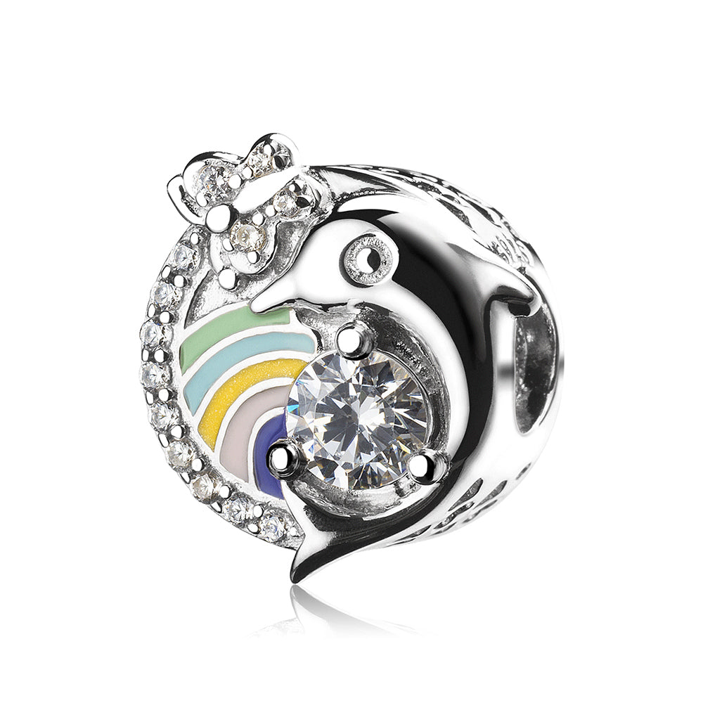 Colorful Rainbow Butterfly Dolphin Charm