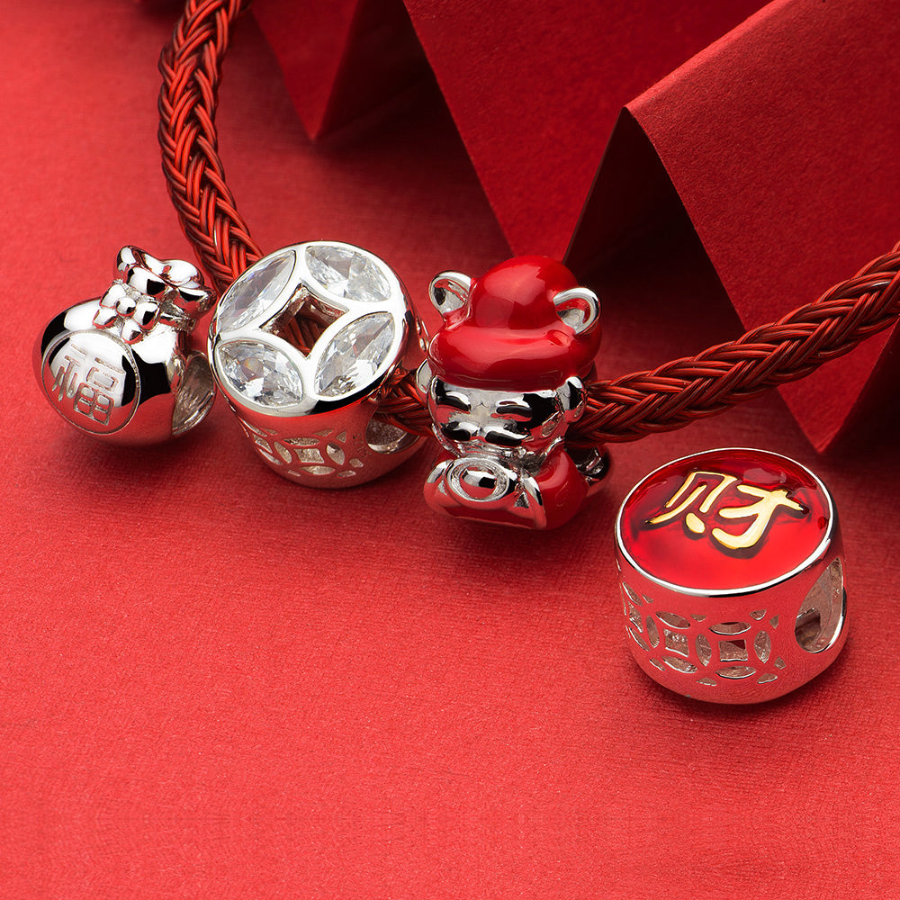 Chinese Character "Cai" Charms  Money Charm