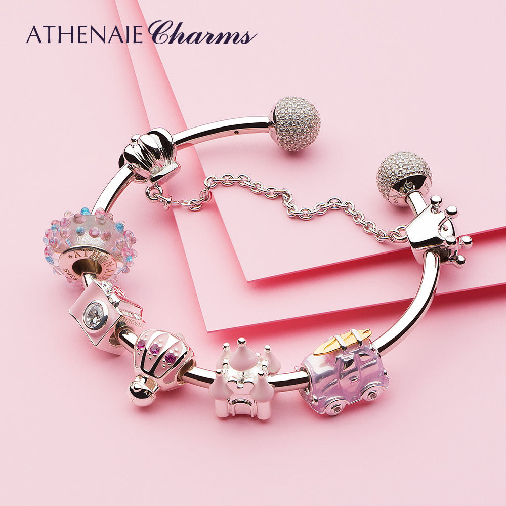 Pink Enamel Hot Air Balloon Charm
