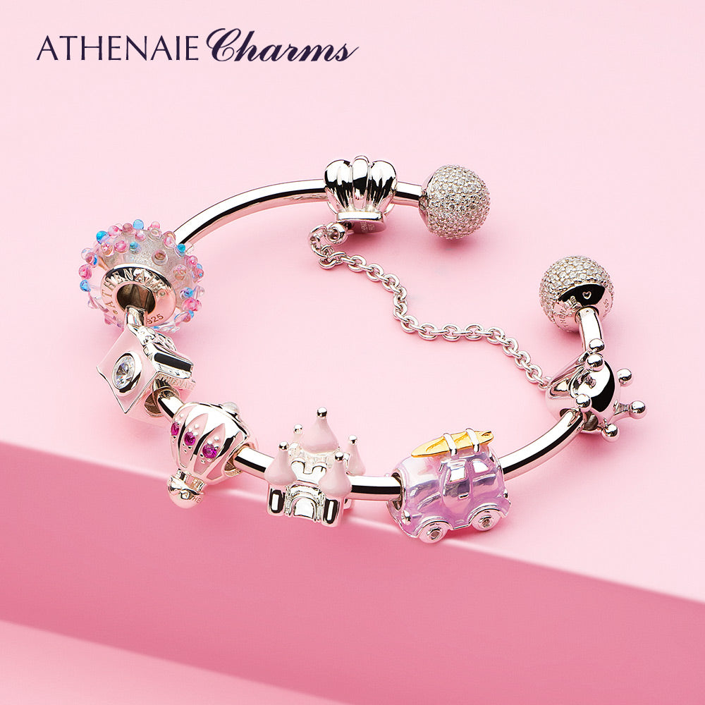 Pink Enamel Hot Air Balloon Charm