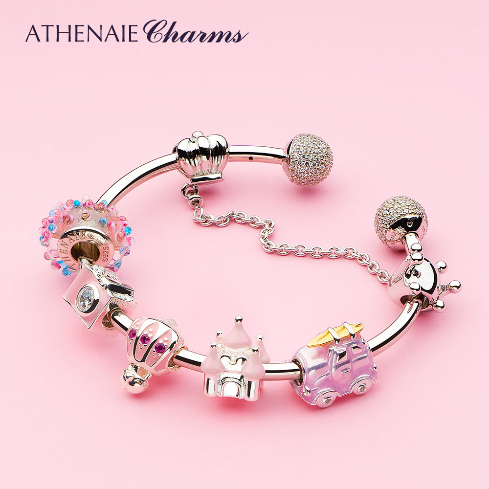 Pink Enamel Hot Air Balloon Charm