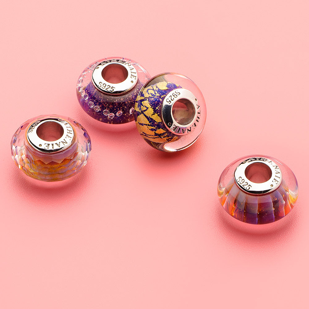 Purple striped beads