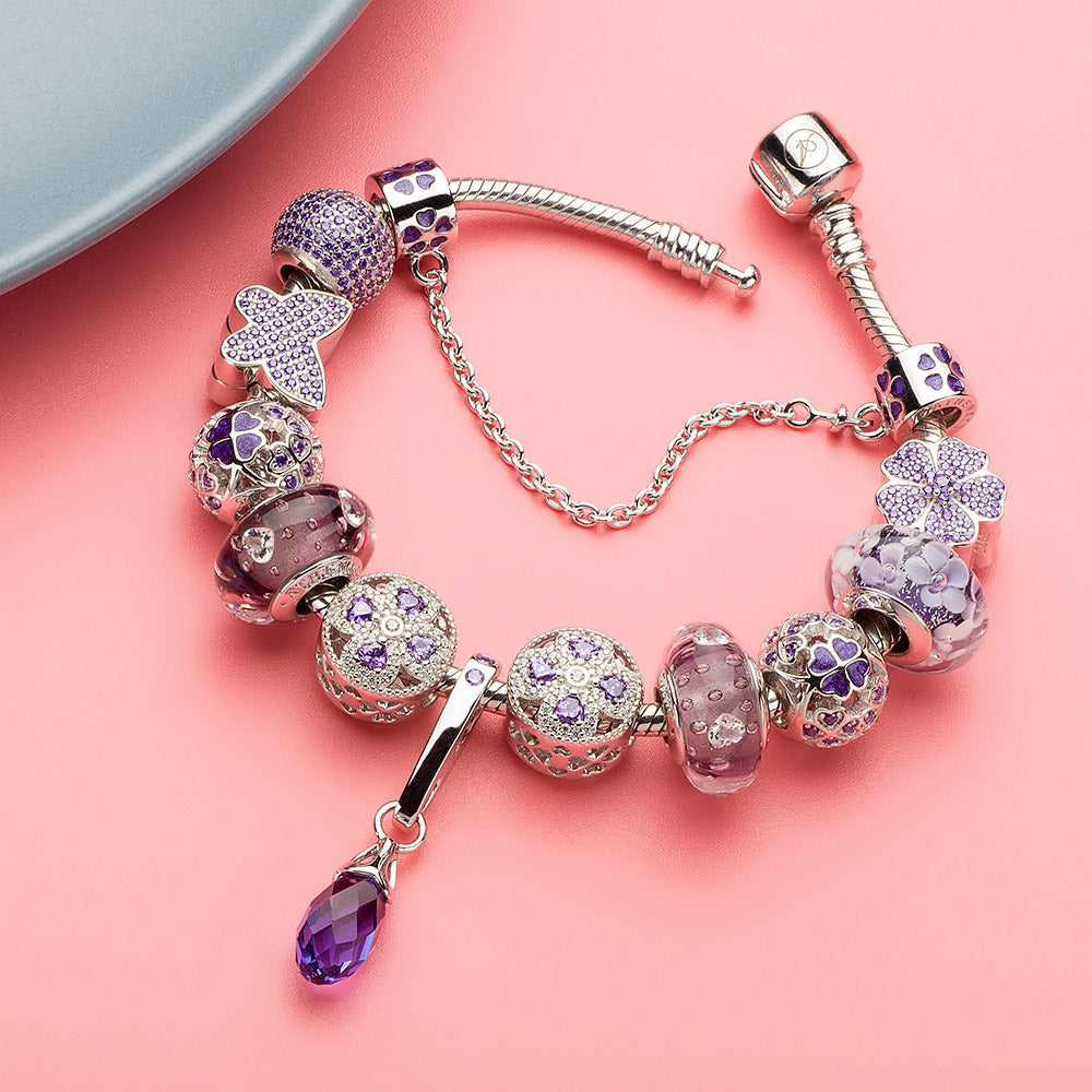 Effervescence Clear Heart CZ（purple）