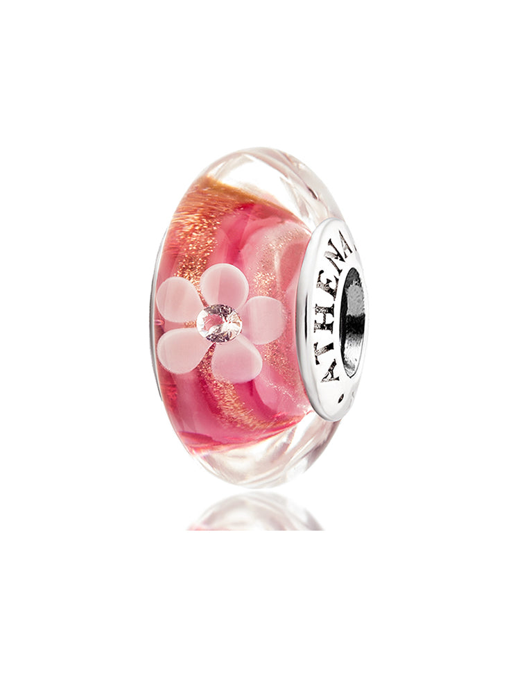 Blooming Kiss Murano Glass Charm Bead
