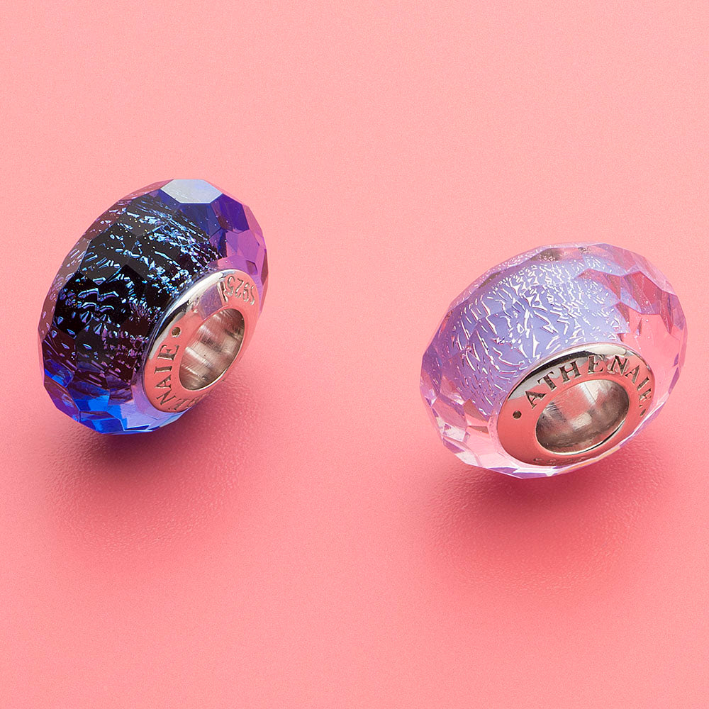 Purple Fascinating Shimmer Faceted Charms