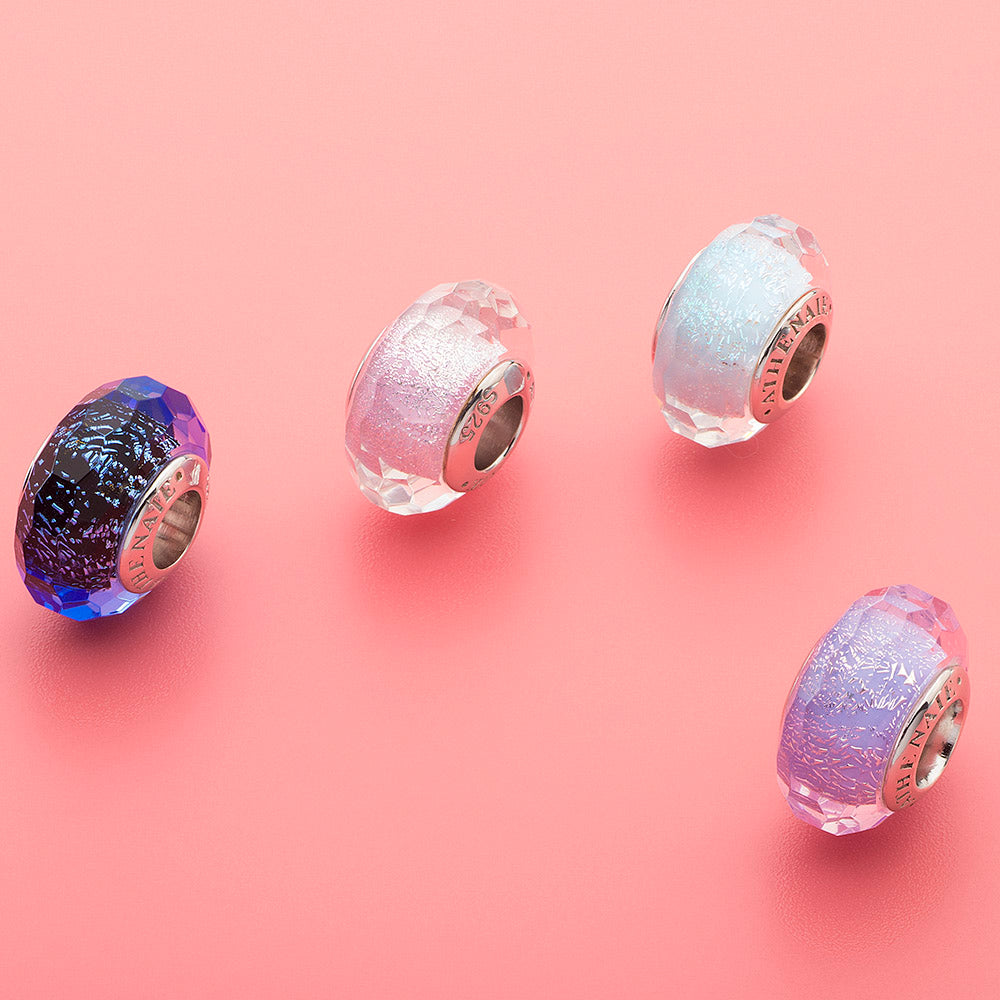 Purple Fascinating Shimmer Faceted Charms