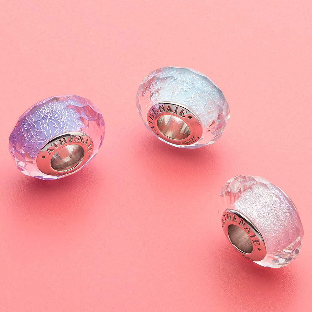 Purple Fascinating Shimmer Faceted Charms