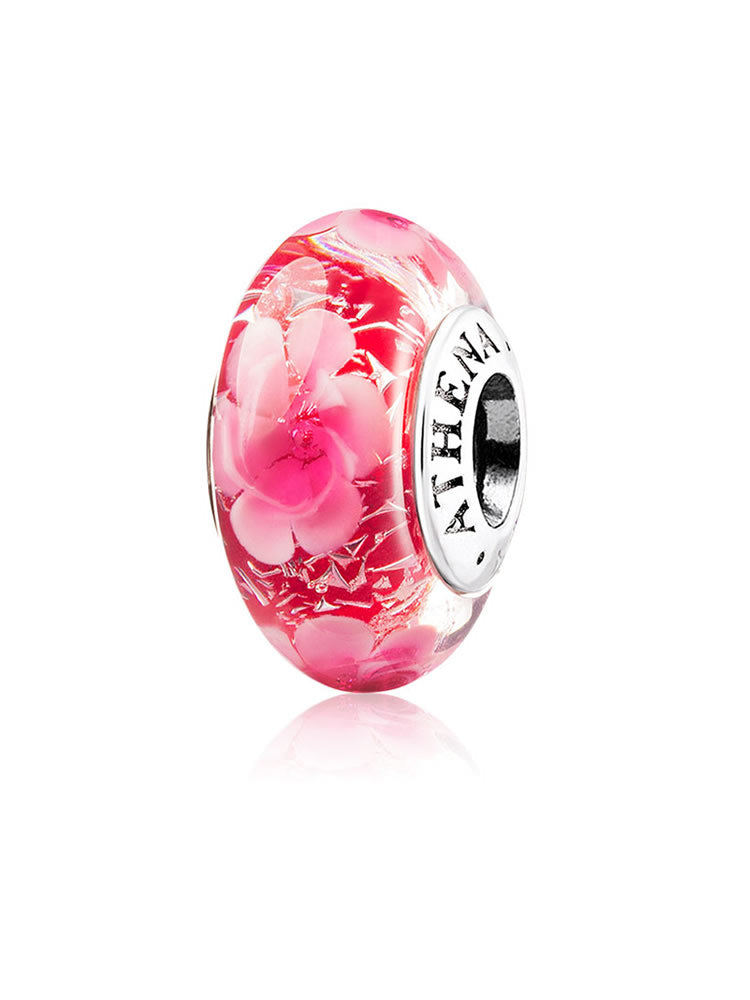 Scarlet Rose Murano Glass Charm Bead