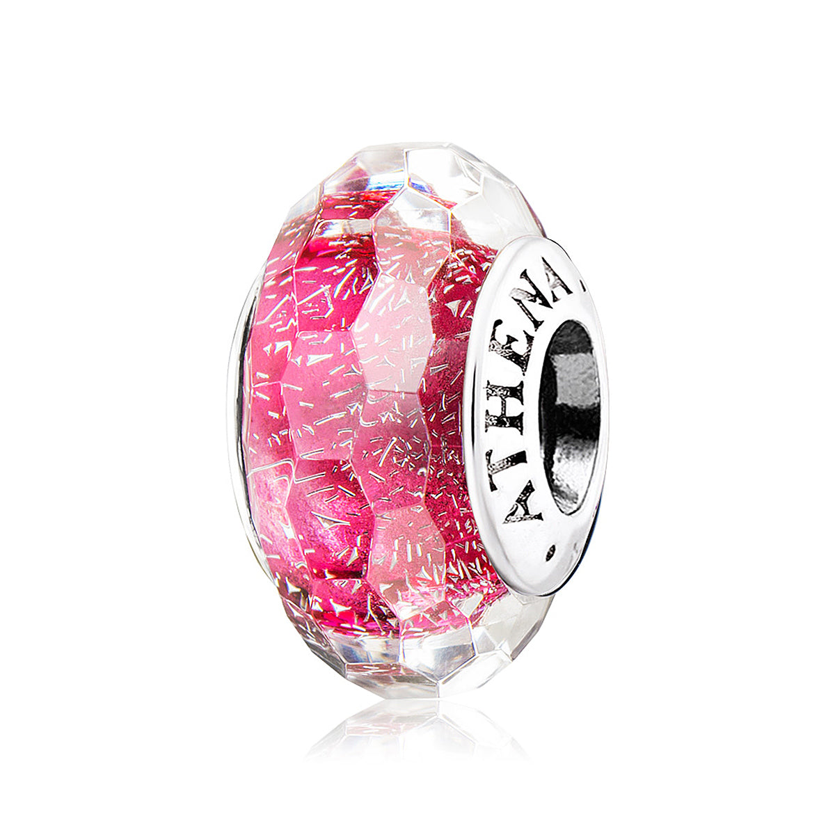 Rose Red Shimmer Faceted Charm