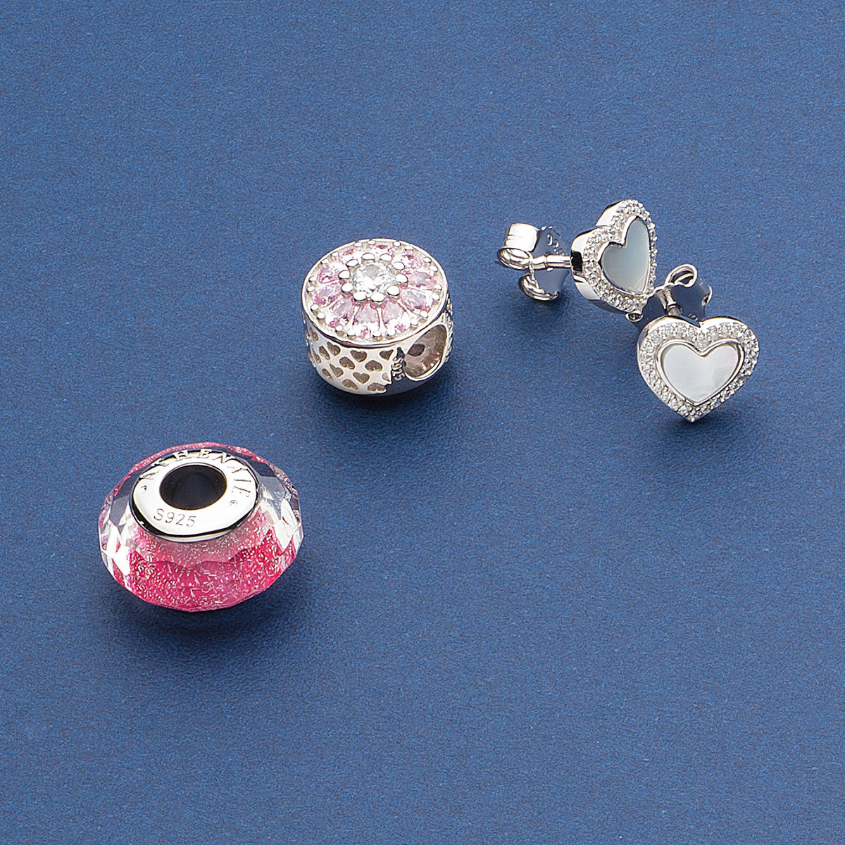 Rose Red Shimmer Faceted Charm