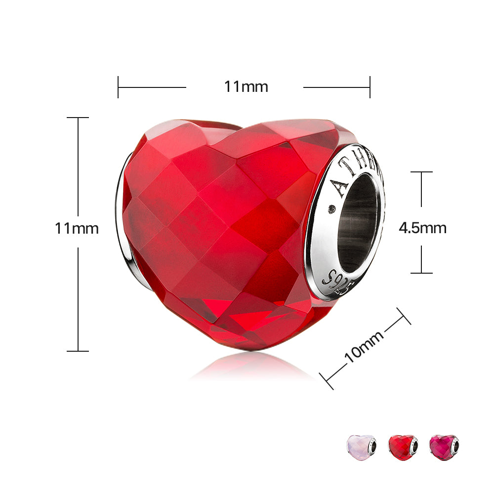 Heart Shape of Love Red Bead