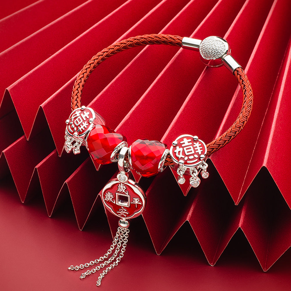 Heart Shape of Love Red Bead